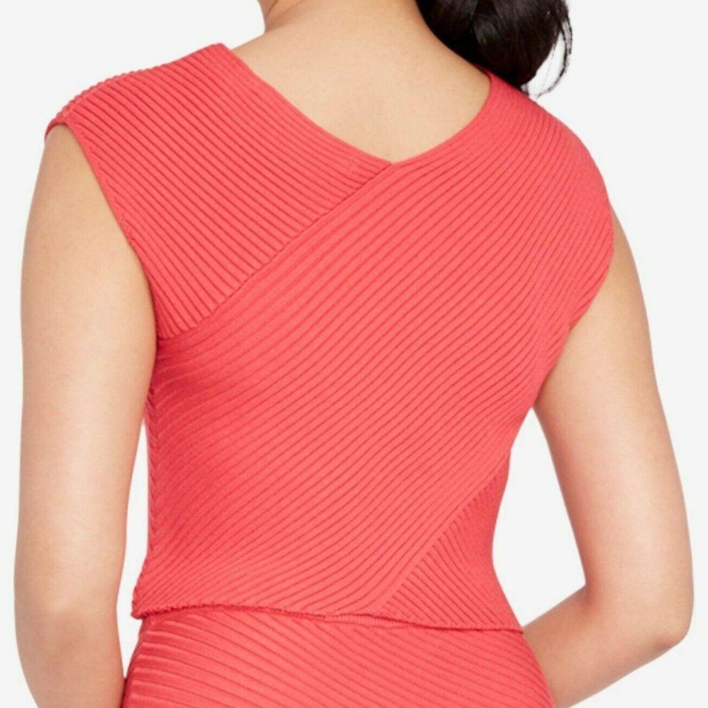 Rachel Rachel Roy Red Ribbed Crop Sleeveless Top Large - Picture 4 of 9